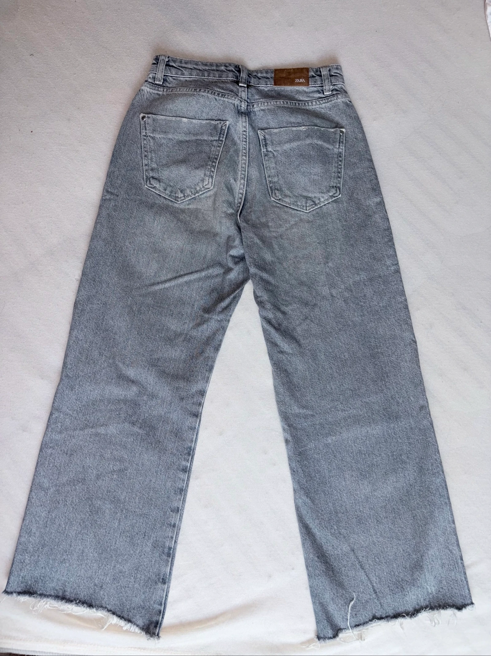 Jean cinza Zara corte largo rasgado – Tamanho XS (34) – photo 2